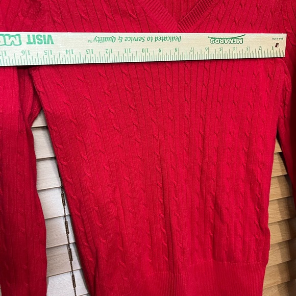 Tommy Hilfiger V-Neck Sweater ladies size large color Red - Picture 6 of 9